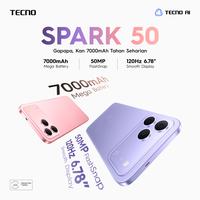 Gambar [Muchazir] TECNO SPARK 50  - 6+12GB*/128GB, 7000mAh Mega Battery, 50MP AI Camera + FlashSnap, 120Hz 6.78" Smooth Display, IP64 High Durability - SPARK50 - Ink Black dari TECNO Indonesia Shop Kota Administrasi Jakarta Utara 2 Tokopedia