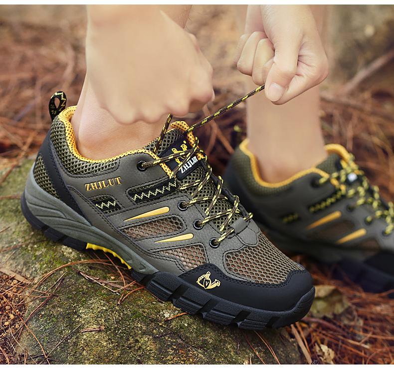 Product Introduction of New Fashion Breathable Hollow Thick-soled Mesh Shoes 36-44 Men's Simple Non-slip Cushioning Wear-resistant Outdoor Hiking Shoes Daily Comfortable Soft-soled Casual Sneakers 17
