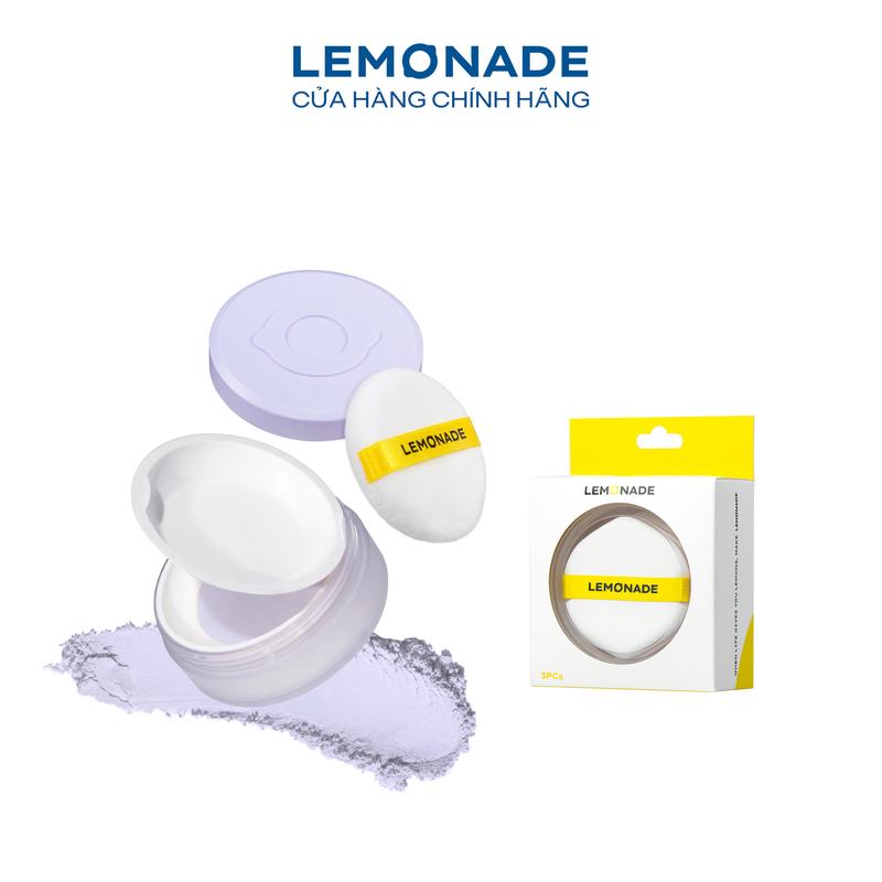 [MUA 1 TẶNG 1] MUA 01 Phấn phủ mỏng nhẹ kiềm dầu thuần chay chống nắng Lemonade Supermatte No Makeup Loose Powder 9g TẶNG 01 Bộ 3 Bông Phấn Tán Nền