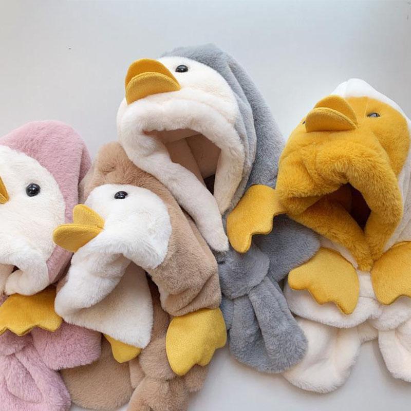 Product Introduction of Baby hat scarf integrated autumn and winter face protection plush baby ear protection hat with thick plush for boys and girls 13