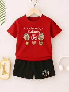 Kaos Setelan Anak Cewek Cowok Cucu Kesayangan Kakung Dan Uti Usia 6 Bulan Sampe 10 Tahun Bahan Katun 30s Nyaman Untuk Cucu Kesayangan