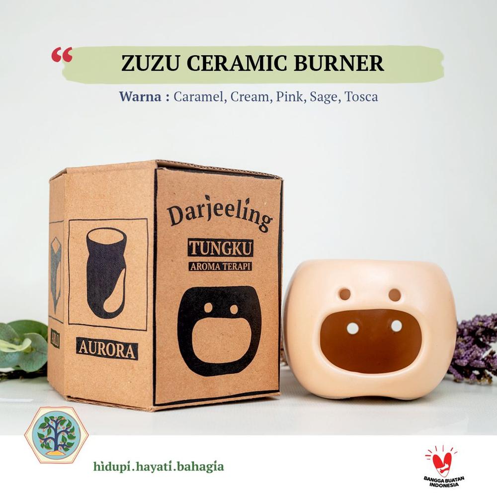 ZUZU Ceramic Burner Darjeeling Aromatherapy / Tungku Bakar Aromaterapi Darjeeling - Cream