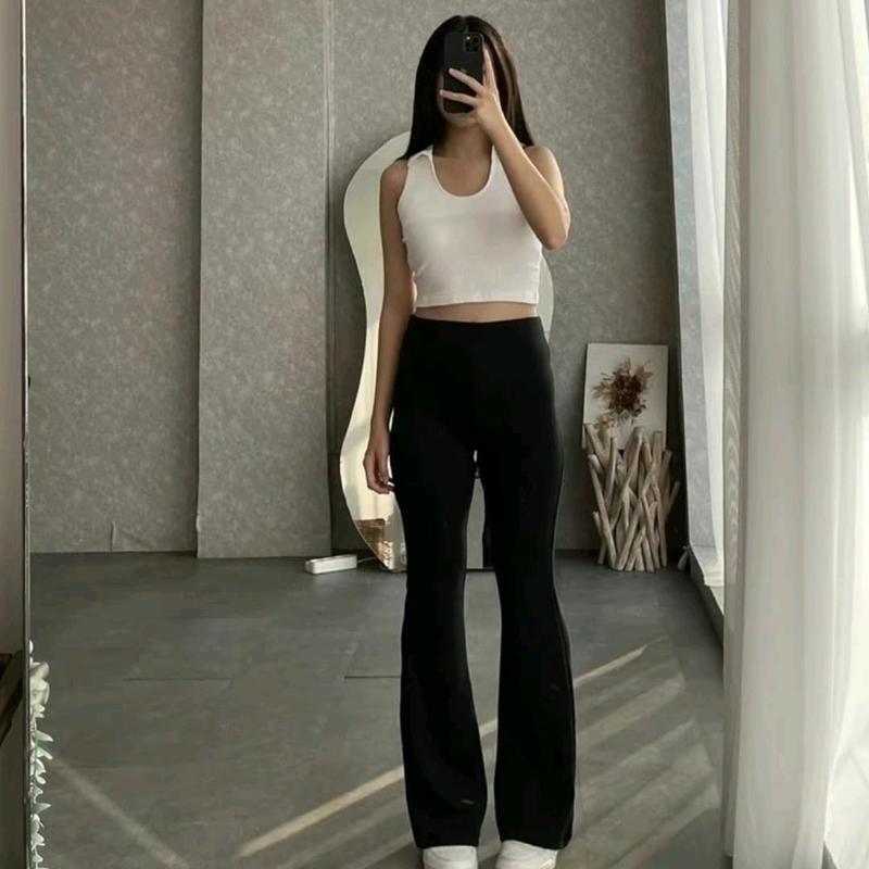 Flare pants  highwaist scuba kulot cutbray Celana Panjang Standar JUMBO 2