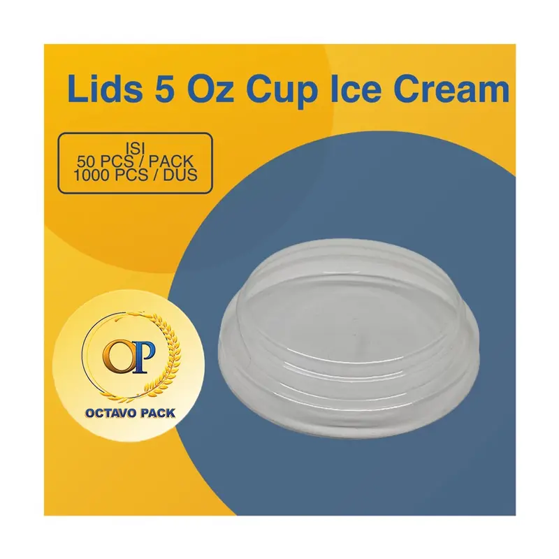 Tutup Paper Cup Ice Cream 5 Oz ( 150ml ) / Lids 5 Oz Cup Ice Cream (Isi 50 pcs) 0