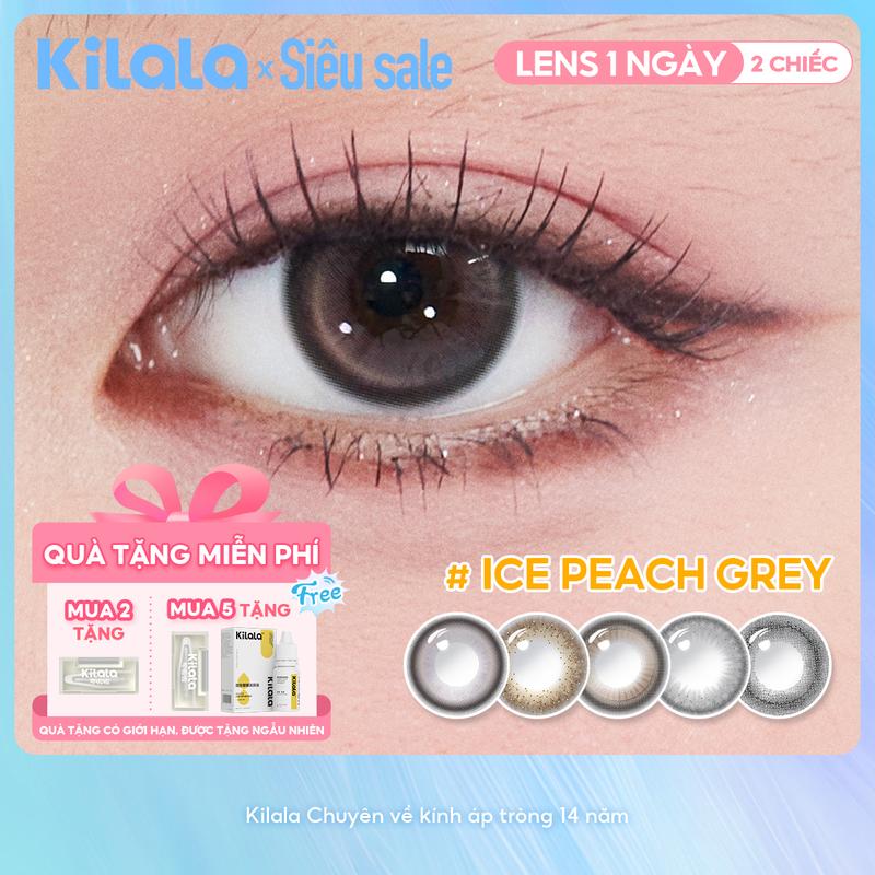 2 chiếc kính áp tròng Kilala LENS 1 NGÀY màu Nâu Xám DIA 14.2-14.5mm độ cận 0-7 lens êm mềm thiết kế độc đáo lên ảnh rất đẹp vũ khí đi quay chụp không thể thiếu Lens 1 ngày