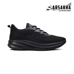 ARSAKHA Sepatu Original Sneaker Sekolah Olahraga Sport Running Phylon Empuk Ringan Pria Dan Wanita Sepatu Jogging Hitam Size 36-46