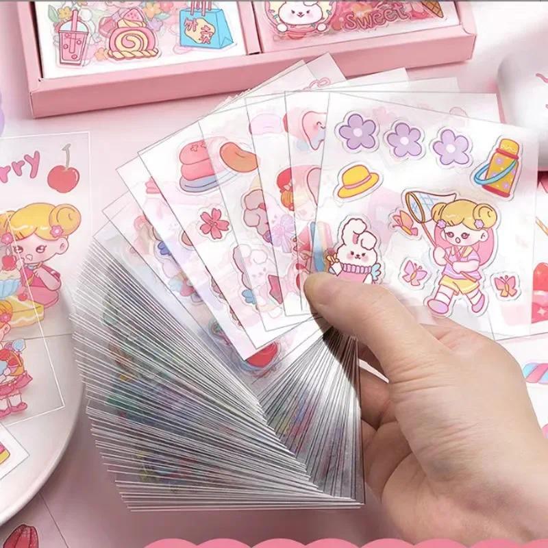 สติ๊กเกอร์ Kawaii 10/20/50 ชิ้น ลายการ์ตูน PET สมุด DIY สติ๊กเกอร์คู่มือ ตกแต่ง อุปกรณ์เครื่องเขียน 8