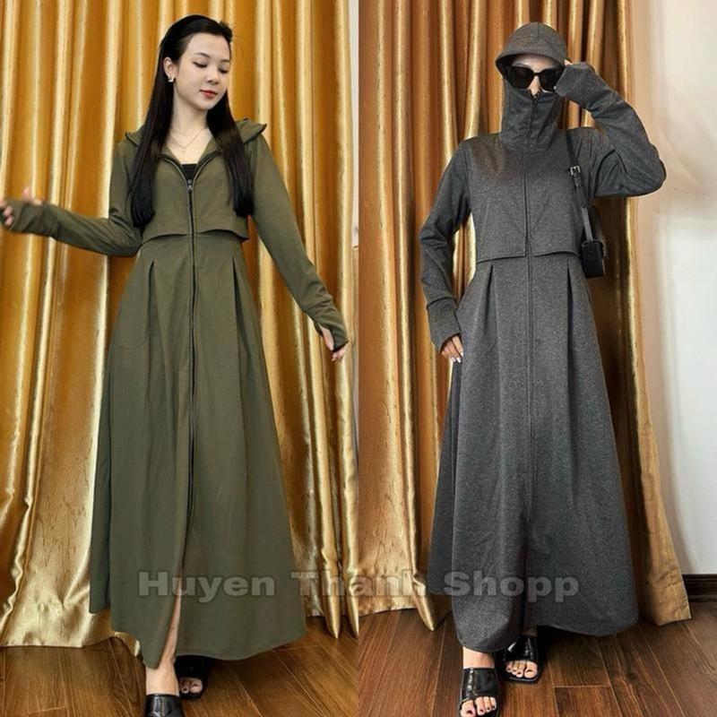 ÁO  2 LỚP) Áo chống nắng toàn thân 2 lớp dày dặn  .Áo chống nắng  nữ 2 lớp chống tia UV TopSport , HÀNG LOẠI 1 3