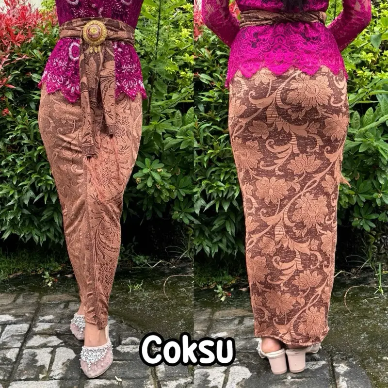 Kamen bali jadi jaguar tebal + selendang — bawahan wanita kundangan — rok batik