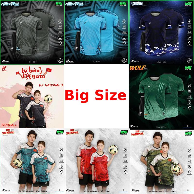 95-115Kg Big Size 3XL - 6XL - 7XL Quần Áo Bóng Đá AMAC Thiết Kế Không Logo Có in Tên Số Theo Yêu Cầu - vãi MÈ HÀN Cao Cấp 2025 - NOBI SPORT - Áo Bóng Đá Đồ Đá Banh - Nam Nữ Unisex - Thoáng Mát Unisex Trang Phục TOP SPORT Size Lớn- Big Size 90 - 115kg