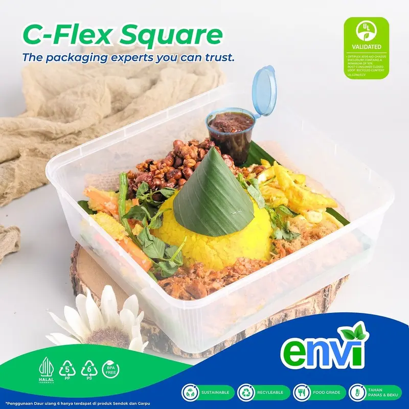 Envi Thinwall Special Edition 2000 ML / Food Container / Kotak makan LENTUR TAHAN PECAH /Plastik/wadah makanan/Kotak bekal/Wadah acara/Tempat penyimpanan/Thinwall 3