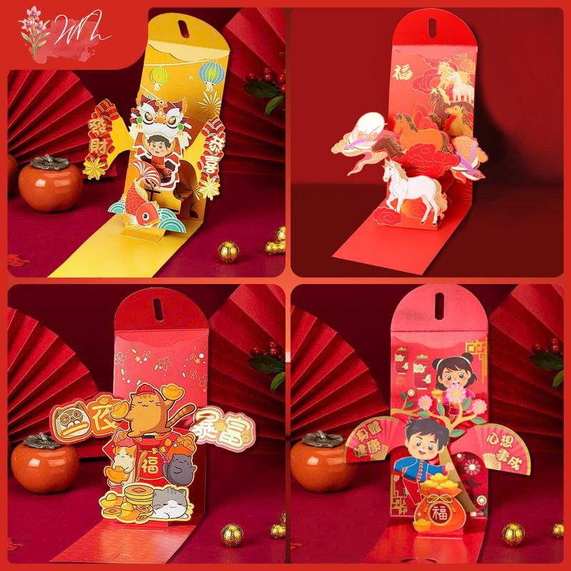   2026  Bao lì xì 3D hoạ tiết nổi năm mới lì xì tết chúc sinh nhật mừng cưới đa dạng giấy cao cấp loại chất lượng 