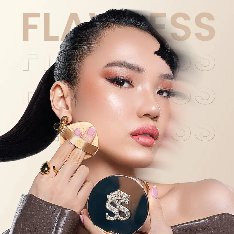 SS YOUR MAKE UP - Ivory Royal Perfect Matte Cushion Free Luxe Baked Blush Aura Peach 4