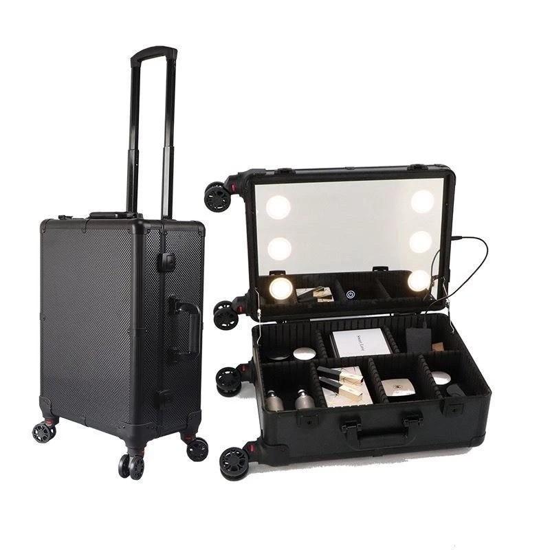 [ CHÍNH HÃNG ] Thùng vali có chân 8 LED. Cốp vali kéo có 8 đèn và 4 chân đựng đồ makeup sz to[ Bảo Hành 24 tháng ] [ LAMI BEAUTY ]