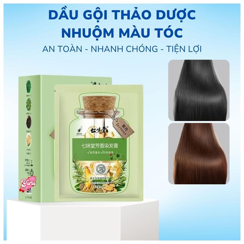 Combo 2 Hộp Dầu Gội Nhuộm Màu Tóc Thảo Dược, Phủ Bạc Tóc Nuôi Dưỡng Tóc Chắc…