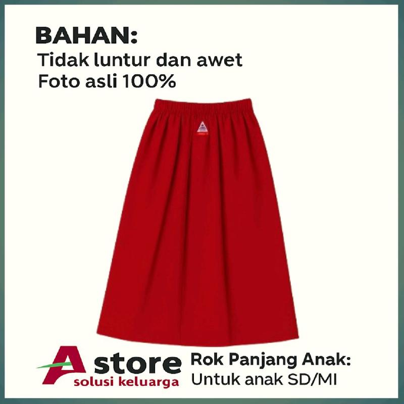 Rok merah rempel panjang SD kelas 1-6, umur 5-13 tahun. - Shop | Tokopedia