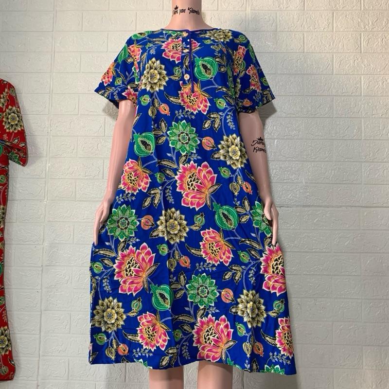 Daster Kencana Ungu 36 Label Merah LD 100 Busui Saku Dua  Cantik Kancing Menyusui Dress Tidur Wanita Nyaman Santai Simple 3