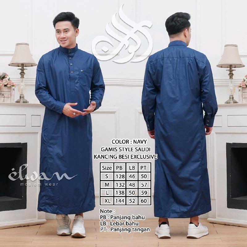BUSANA MUSLIM GAMIS / JUBAH PRIA JAHITAN SAUDI PUTIH,HITAM, BIRU MUDA, NAVY, TOSCA, HIJAU TUA,KUNYIT, OLIVE, ARMY, MARON, SAGE, ABU TUA, SILVER, COKSU, GAMIS MADINAH, MADAD, JAMAL, THOBA, ADAM, ASTRO SIZE S,M,L,XL 7