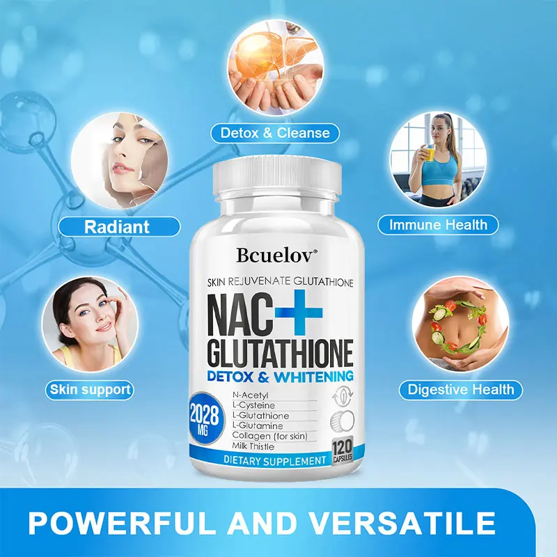 Bcuelov NAC L-Glutathione Dietary Capsule Supplement - 2028 mg per serving  with Vitamin C - Milanese Thistle Extract - Supports redox and skin health,  supports growth stimulation and cell repair 30 60 120 Capsules - TikTok  Shop Philippines
