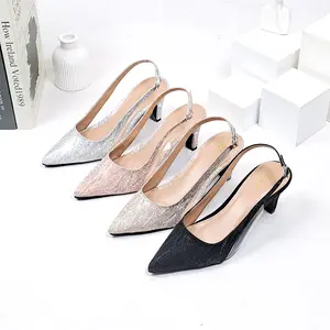 Xiuji - Meisya sepatu pesta wanita sepatu mules wanita hak 5 cm