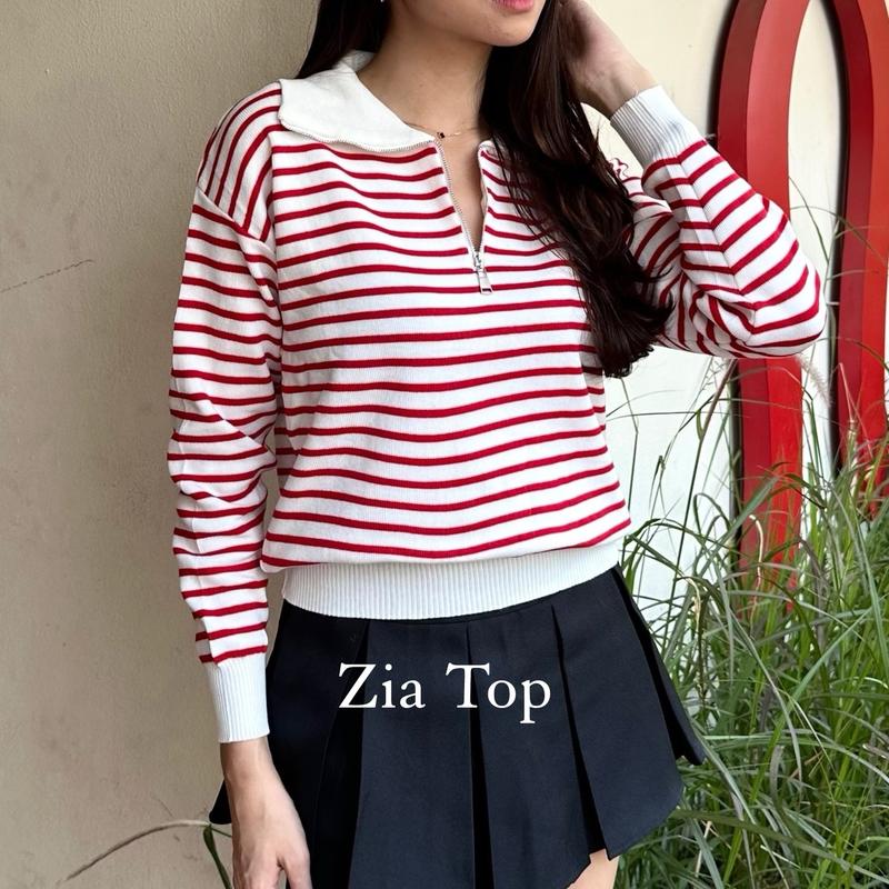 SORINBYHER Zia Zipper Top / atasan sweater lengan panjang hijab friendly 1