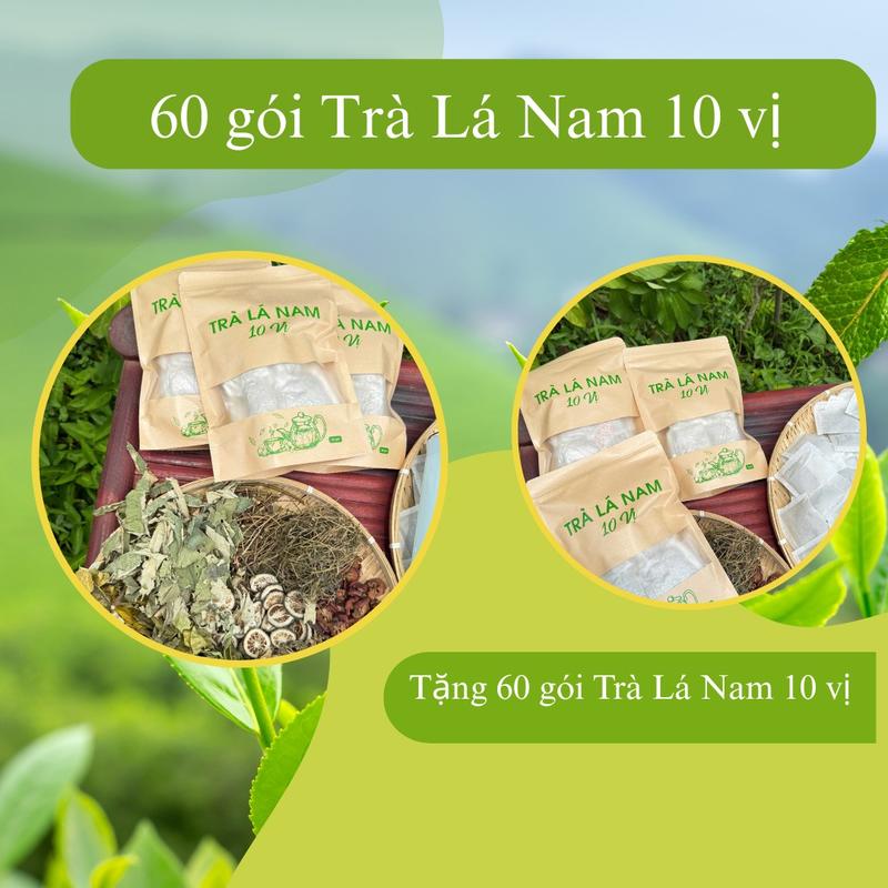  mua 1 túi 60 gói trà lá nam 10 vị  tặng 1 túi 60 gói trà lá nam 10 vị 