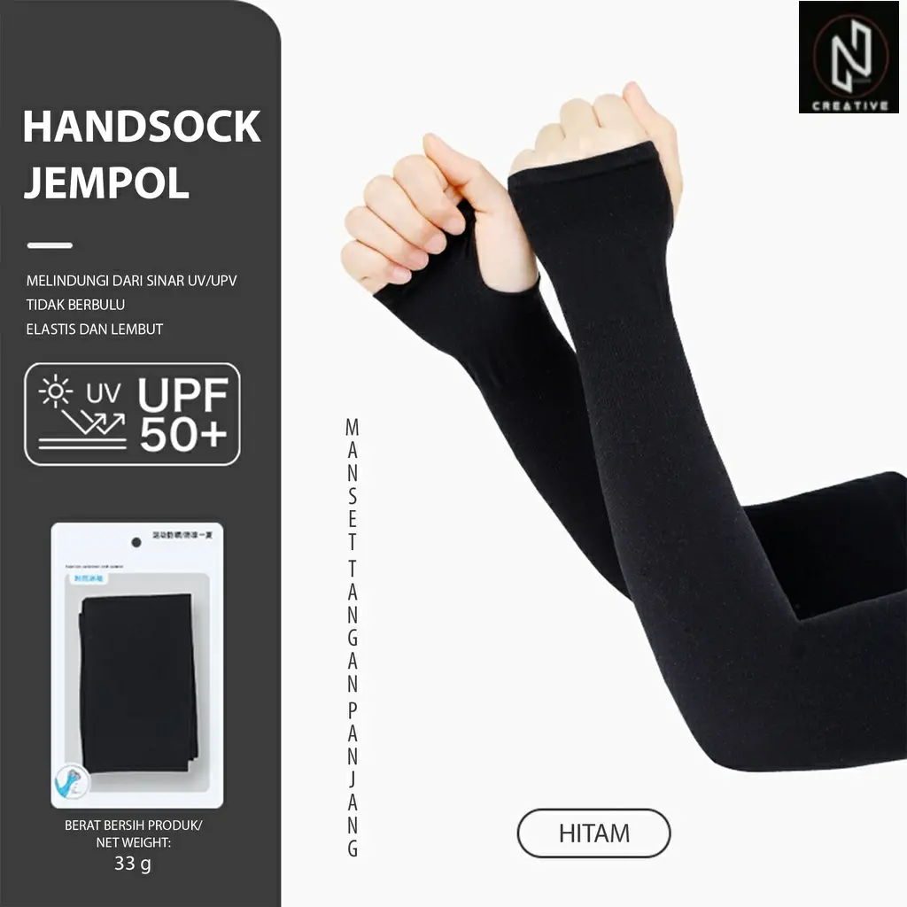 Manset Jempol Pelindung Tangan Anti Sinar UV Bahan Elastis Premium Hitam
