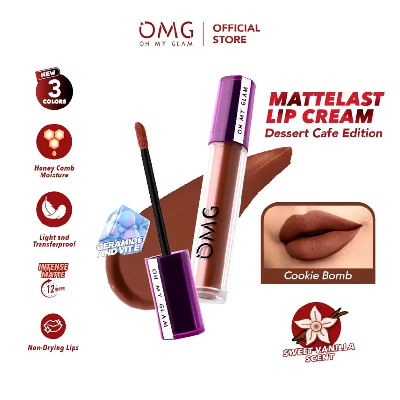 OMG Lipcream NEW SHADE  / OMG Gloss Lip Finish Oh My Glam Lip gloss Liquid Lipstik Lipstick Lipgloss Waterproof Bibir 2