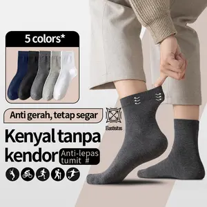 ChoNova Kaos Kaki Pria Katun Lembut｜Desain Tumit Anti Lepas, Jala Ventilasi, Nyaman Saat Berjalan, Tersedia 5 Pilihan Warna｜Cocok untuk Aktivitas Bisnis, Kegiatan Sehari-hari & Gaya Stylish Menarik.