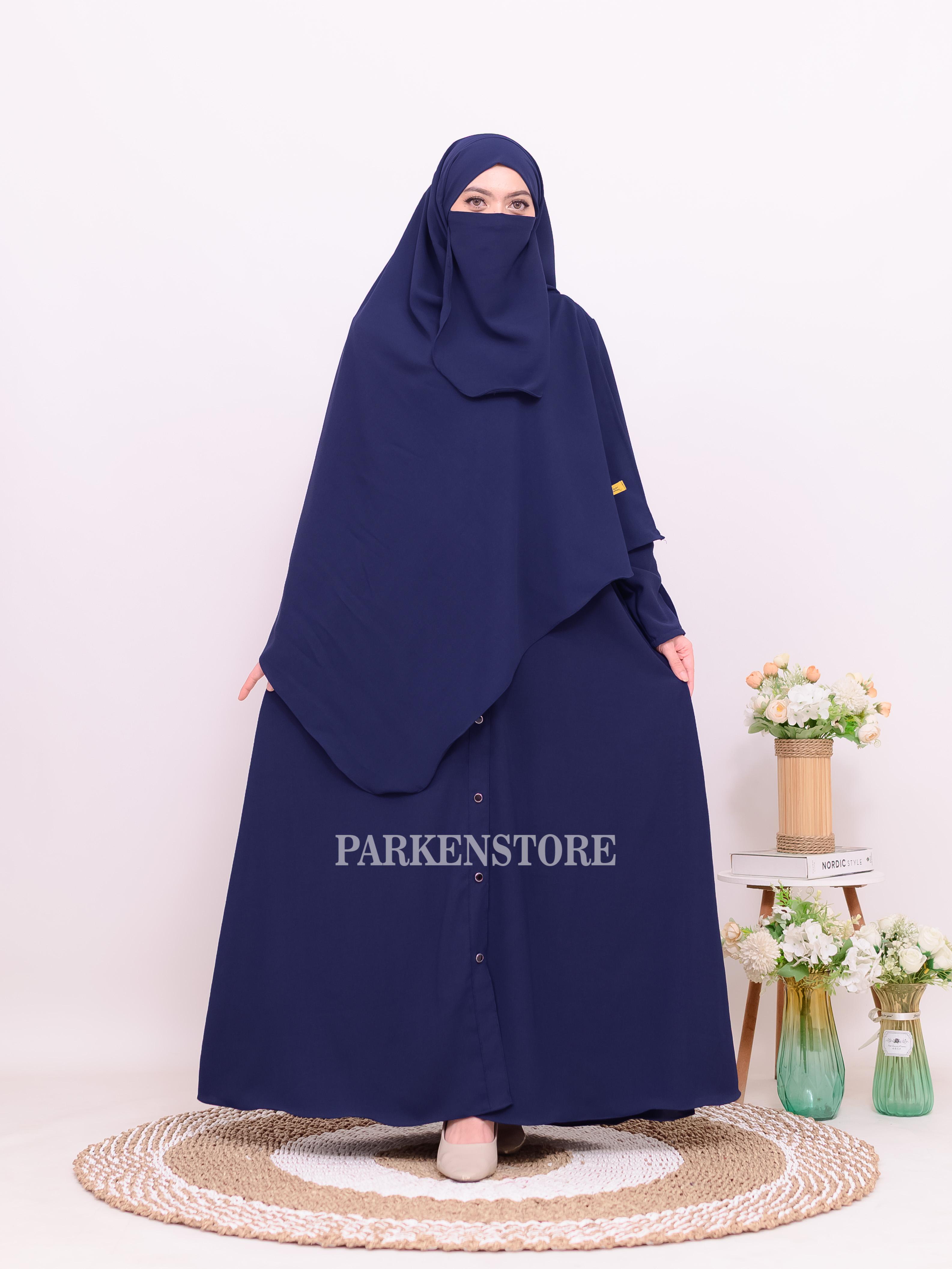 Gamis Maisha - Abaya Syar'i Set Hijab PASBAN + Free Cadar tali Sabrina Anti UV Wanita Muslim  Dewasa Remaja Syari Lebaran Pesta