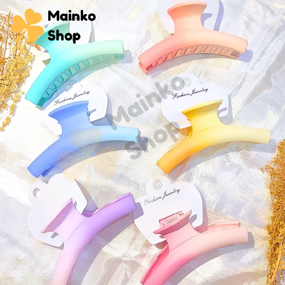 Jedai Rambut Salon Model T 9cm Korea Ombre DOFF Warna Pastel Ukuran Besar Premium Clips
