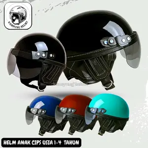 Helm Anak Cips Retro Premium Cat Glossy Usia 1-5 Tahun Motorcycle