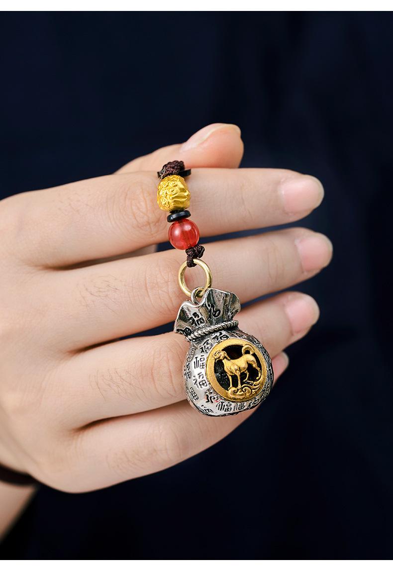 Product Introduction of Feng Shui pendant Chinese Zodiac Sun Dou gold Momofu money bag can be rotated fortune bag key Car key link pendant men and women fortune 11