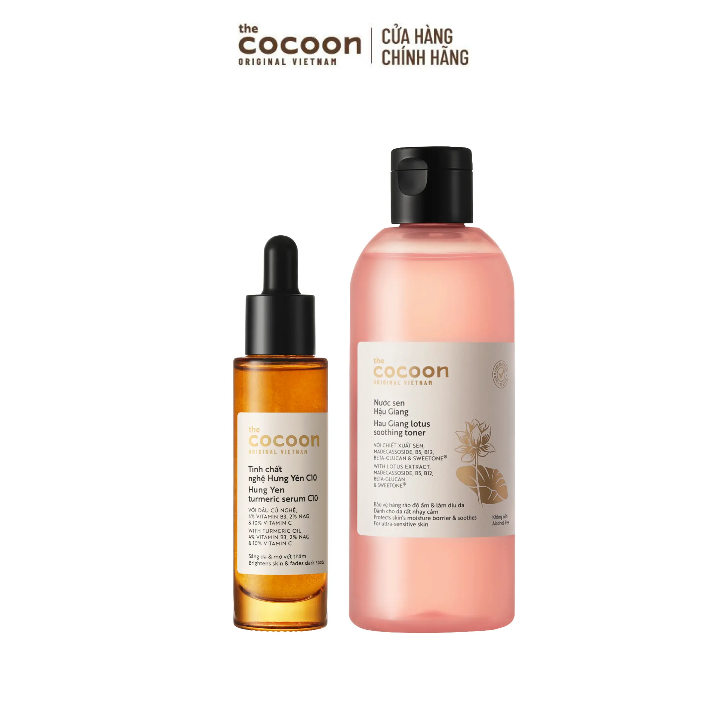 Ảnh đại diện COMBO 1 Tinh chất nghệ Hưng yên C10 - 10% Vitamin C Cocoon 30ml + 1 Bigsize Nước sen Hậu Giang 310ml