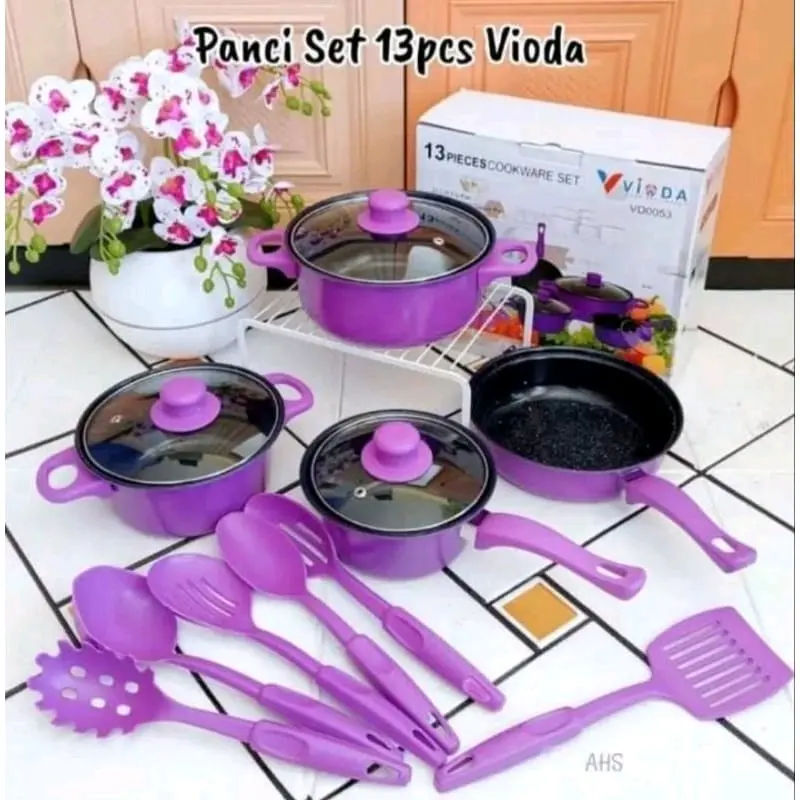panci set 13pcs warna  UNGU