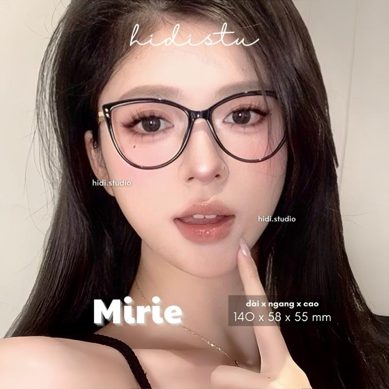[ Mirie ] Gọng kính mắt mèo bầu tròn to Mirie. Dáng kính mảnh phối càng kim loại có co giãn. Phù hợp tất cả dáng mặt. Hidi Studio Eyewear