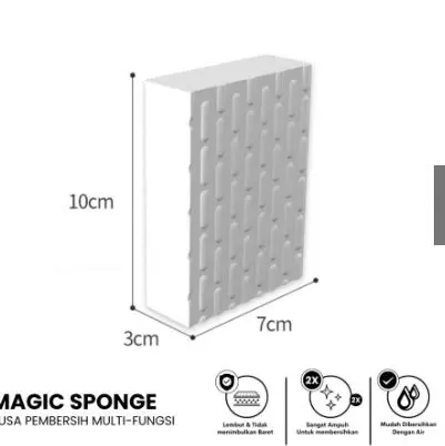 Waxouse Multi-Purpose Magic Sponge, Spons Ajaib Busa Pembersih Semua Noda Kotoran (isi 2 Pcs)