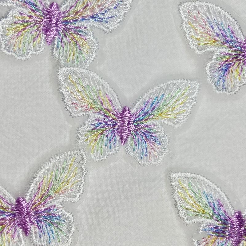 4cm colorful butterfly design lace applique fabric embroidery lace textile border lace clothing accessories 6
