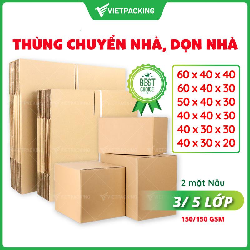 Thùng chuyển nhà, thùng giấy chuyển nhà cỡ lớn, thùng carton dọn nhà siêu cứng, độ bền cao