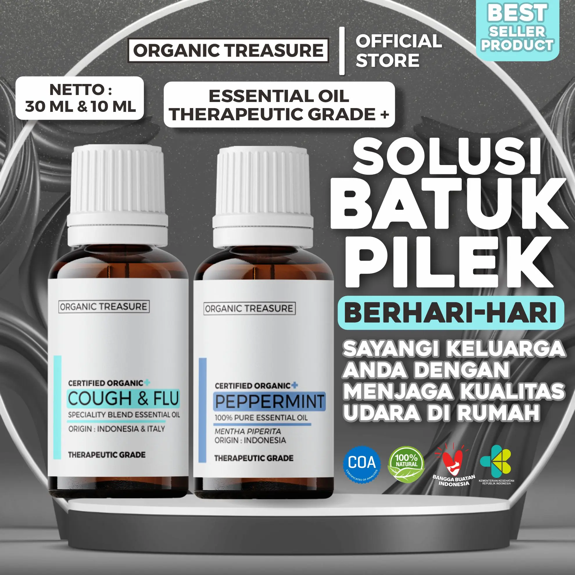[30ML] ESSENTIAL OIL PREMIUM - By Organic Treasure (30ml Packaging) pewangi  ruangan