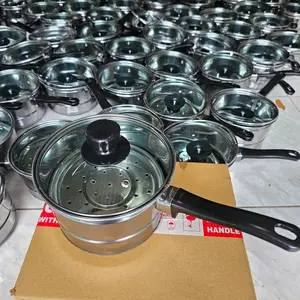 Panci Kukus Kecil Tutup Kaca 16cm Bahan Stenlish Ideal untuk Mie Kukus dan Nasi Porsi Kecil