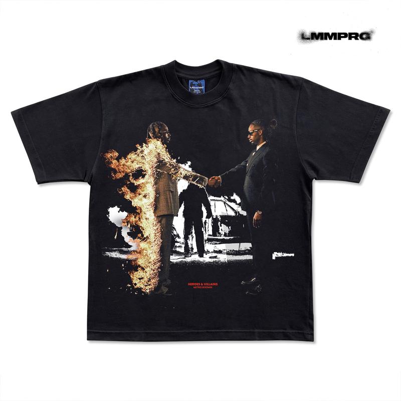 KAOS BAJU METRO BOOMIN HEROES & VILLAINS OVERSIZE | Vintage Bootleg Rap Tee | LA MAMMA PREGA | LMM PRG 2