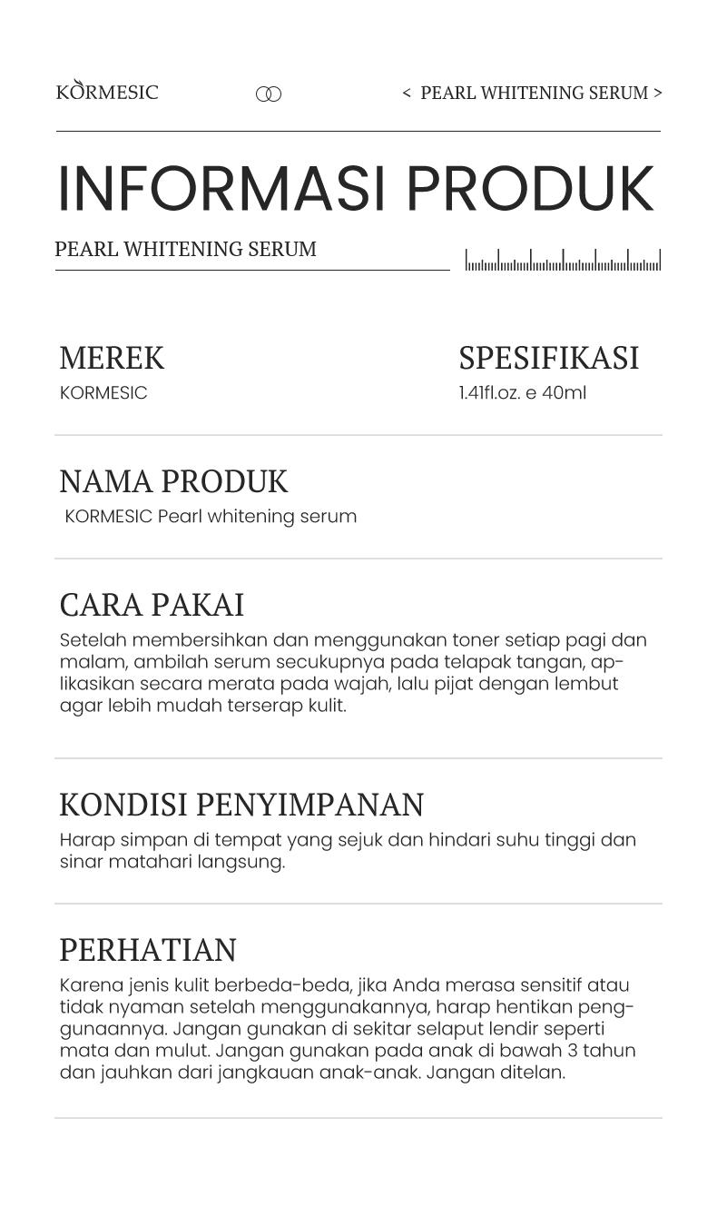 KORMESIC Serum Pearl Gold Brightening 40ml  Mengurangi Garis Anti