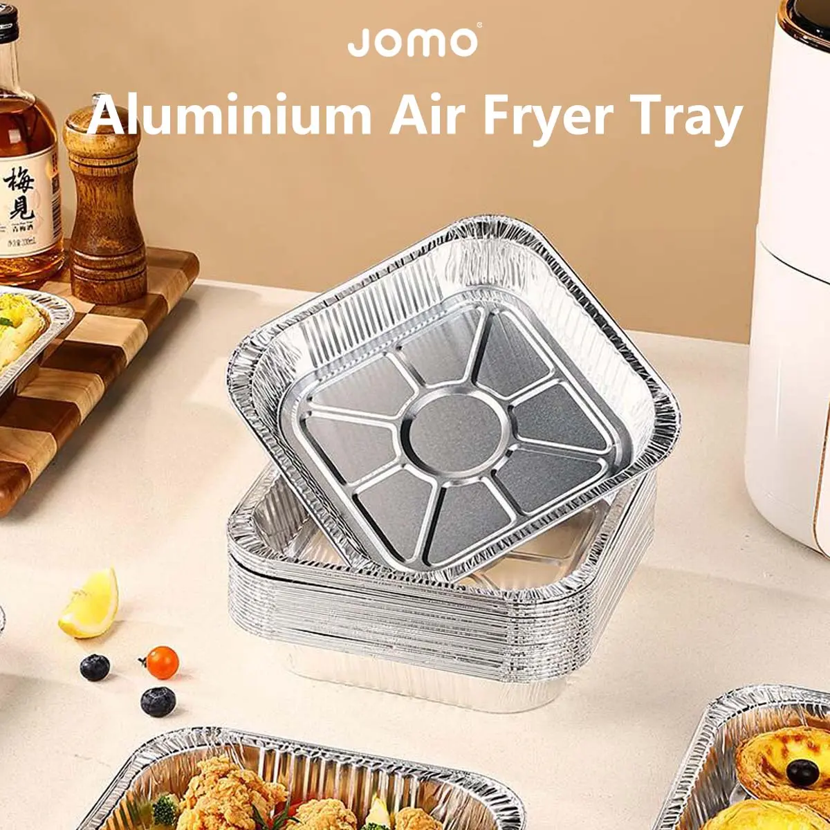 10Pcs Jomo Aluminium Air Fryer Tray Non-Stick