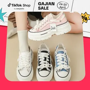 Zealo 327 Jennie Sepatu Import Korea Sneakers Wanita Casual Shoes Fashion Sport Karet Premium Quality Kasual Cewek Olahraga