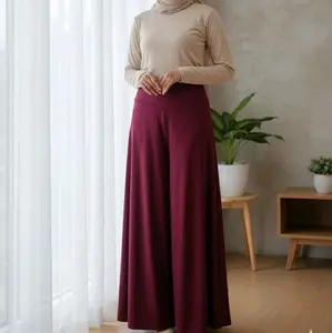 New Celana Kulot mayung jersey polos  Wanita Panjang Dewasa celanakulot Melar Karet Lembut Cewek Basic Bawahan