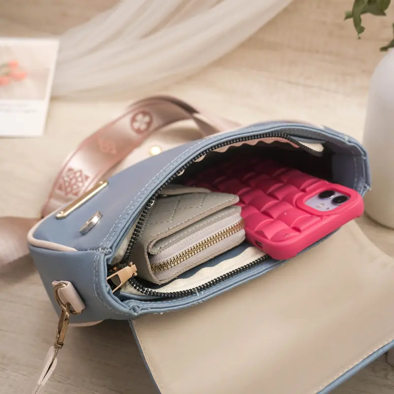 Tas Wanita YUKARI Tas Selempang Wanita Slingbag Tali Anti Pegal Polet Serut Motif Gelombang Ala Korea 3