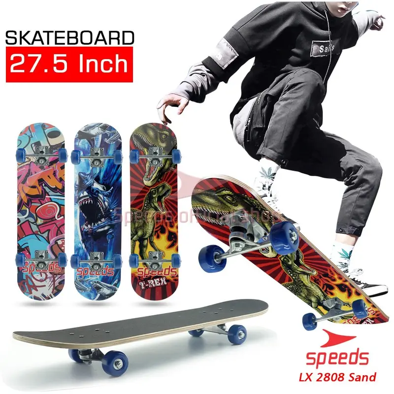 Papan Skateboard  Sand Dewasa Remaja Olahraga Skate Board Roda Outdoor Lapisan Pasir Papan Fullset 0028-2808 0