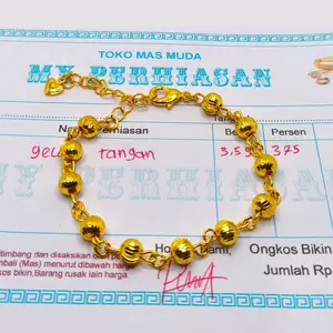 Gelang tangan emas muda motif biji lada 3,5gr ada surat