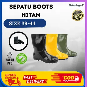 SEPATU BOOT PRIA WANITA KARET HIJAU KUNING HITAM SEPATU BERTANI BERKEBUN PROYEK ANTI SLIP TEBAL